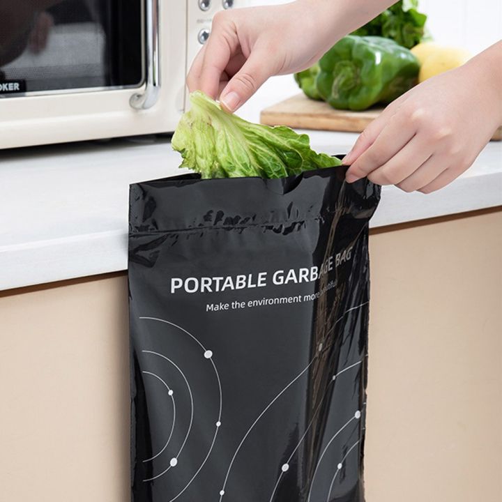 Self Adhesive Drawstring Closed Type Portable Bin Bag Disposable Bin Bag Kitchen Waste Collection Office Desktop Car Trash Can