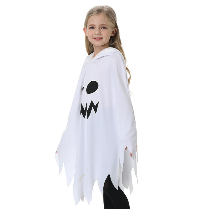 Halloween%20Kids%20Cosplay%20Costume%20White%20Black%20Luminous%20Ghost%20Luminous%20Face%20Cape%20Shawl%20Party%20Dress-Up%20Costume%20Boys%20Cape%20Girl%20Skirt%20-%20Image%203