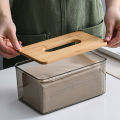 Tissue Clear Box Napkin Household Transparent Rectangular Wooden Modern Desktop Creative Transparent Table Tissue Box Holder. 