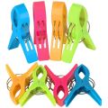 Durable Pack of 8 Large Bright Colour Plastic Beach Towel Pegs Clips for Sunbed, various colours. 