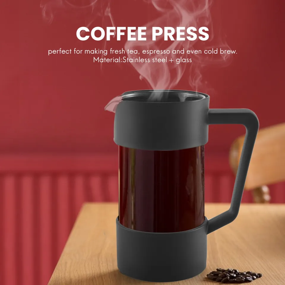French Press Coffee Tea Maker, Thickened Borosilicate Glass