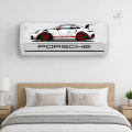 Porsche GT3 AC Sticker Car | Transparent Waterproof Vinyl Air Conditioner Sticker | Split AC Decoration | Free Size Fits 1 Ton 1.5 Ton & 2 Ton AC.