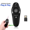 USB Wireless PowerPoint Presenter with Laser Pointer RF 2.4GHz Remote Control PPT Clicker. 