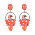 Carat Stud Earrings Shining Multicolor Rhinestones Leaves Lady Drop Earrings. 