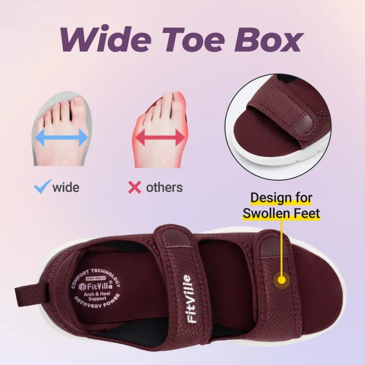 FitVille%20Women's%20Sandals%20Diabetic%20Shoes%20Flat%20Sandals%20Outdoor%20Casual%20Sandalias%20for%20Swollen%20Feet%20Arch%20Support%20Plantar%20Fasciitis%20-%20Image%202