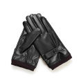 Winter Fashion Black PU Leather Gloves Male Thin Style Driving Leather Men Gloves Non-Slip Full Fingers Palm Touchscreen.