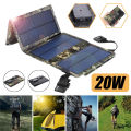 4-Fold 20W Foldable Solar Panel Portable Solar Panel Charger Two Colors USB 5v DC Full-time Power Supply Solar Panel Power Bank Taotai. 