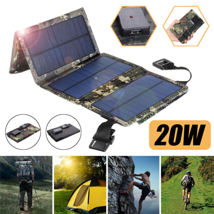 4-Fold 20W Foldable Solar Panel Portable Solar Panel Charger Two Colors USB 5v DC Full-time Power Supply Solar Panel Power Bank Taotai
