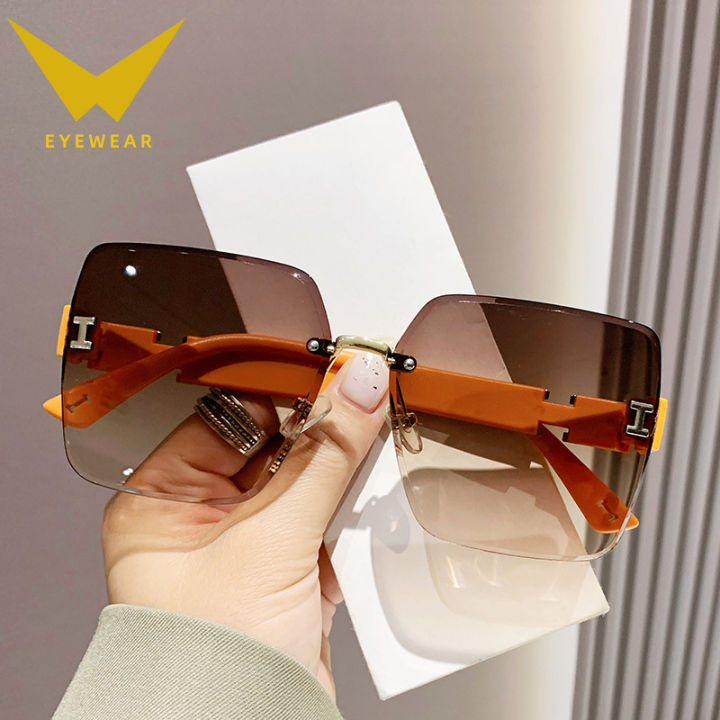 2023 New Frameless Two-color Gradient Premium Women's Sunglasses Fashion Trend Douyin Internet Red Sunglasses Wholesale