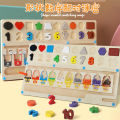 Children's magnetic maze pen and ball counting board puzzle shape cognition color classification scene wooden toys. 