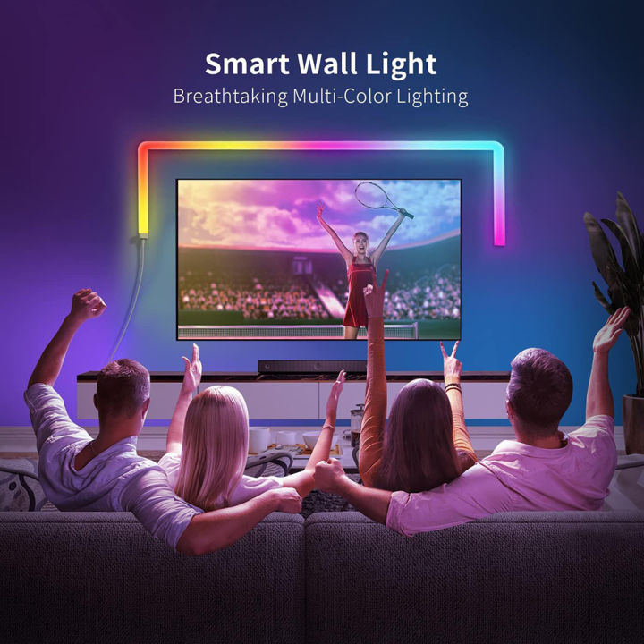 GC Glide RGBIC LED Wall Lights Music Wall Lights Strip Lamp Dynamic Multi-color Lighting Effects RGB Dimmable LED Sconces Wall Lighting Indoor For Bedroom Kids Room
