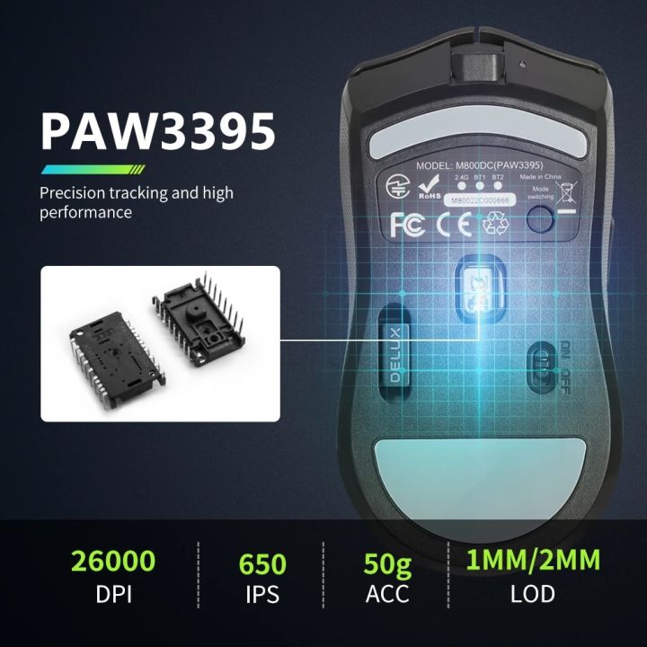 Delux%20M800%20PRO%20PAW3395%20Wireless%20Gaming%20Mouse%20Bluetooth%20Tri-Mode%20Connection%2026000DPI%20Huano%20Pink%20Switches%20Macro%20Mice%20For%20PC%20Gamer%20-%20Image%202