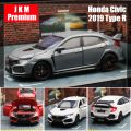 1/32 Honda Civic Type R Toy Car For Children Diecast Miniature Model Pull Back Doors Openable Sound Light Collection Gift Boys MuXiaRe.