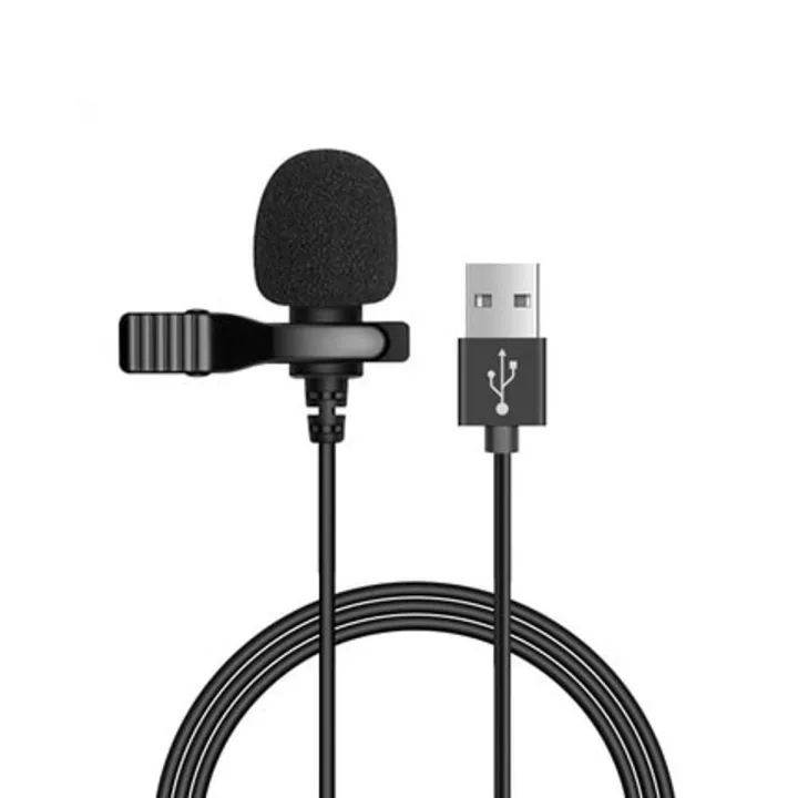 1.5m Mini Portable USB Microphone Condenser Clip-on Lapel Lavalier Mic Wired Mikrofo/Microfon for Phone for  Black