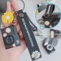 LED Luminous Sound Daisy Camera Pendant Keychain - Creative and Fun. 