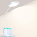 LED Lamp Pen Holder Small Desk Lamp, LED Desk Lamps for Home Office Rechargeable Desk Light with USB Charging Port, Pen Holder, Nightlight, Tall Desk Lamp for Computer, Dorm Lamp for College Study.