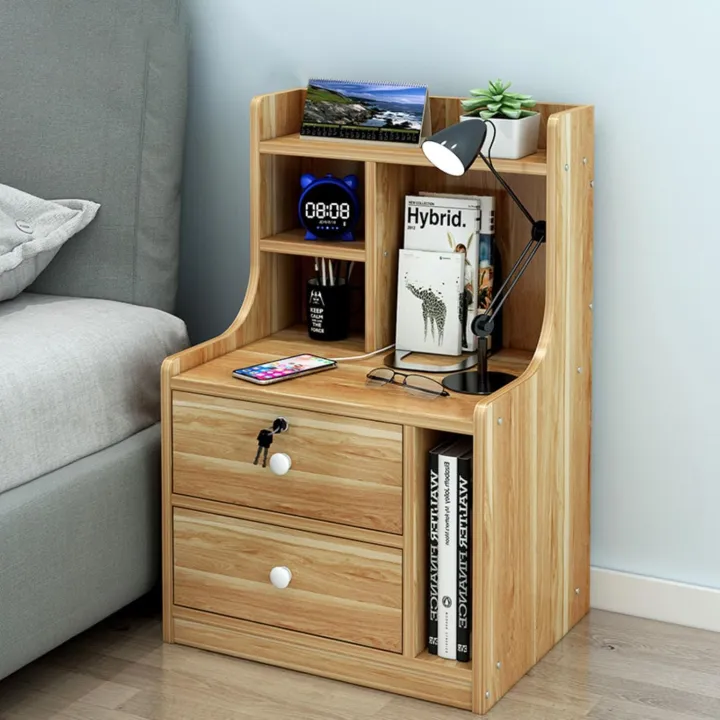 RK%20MDF%20M13%202%20Drawers%20Exclusive%20Bed%20Side%20Table%20With%20Drawers%20Shan%20Teak,%20White%20and%20%20Beige%20Finish%20-%20Image%204