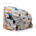 【ALLGOOD】Operating Room Cap Cotton Operating Room Hat Printing Nurse Hat Plus Buckle Cap. 