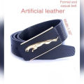 Black stylish artificial leather belt for men.