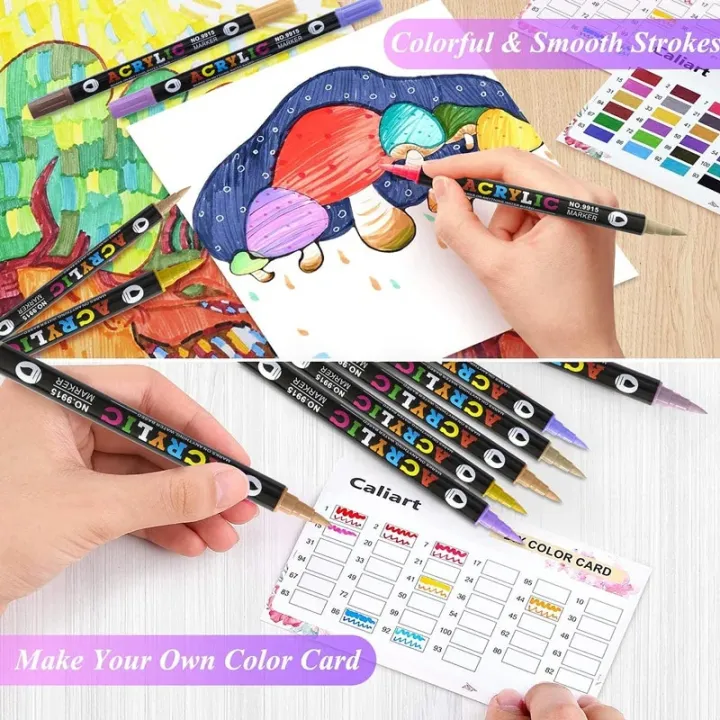 Double%20Headed%20Acrylic%20Marker%20Dual%20Color%20Waterproof%20Pen%20Soft%20Nib%20Student%20Art%20For%20Glass%20Stone%20Metal%20Wood%20Plasctic%20Paper%20-%20Image%202