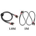 Rexlis 2 Pcs 2 Rca to 2 Rca Male to Male Hifi Audio Cable Ofc Av Speaker Wire for Tv Dvd Amplifier Subwoofer, 1.8M & 1M. 
