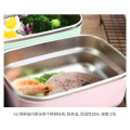 1 pc 470ml 304 Stainless Steel Fresh-Keeping Bento Lunch Sealed with Lid Lunch Square Instant Noodle Bowl. 