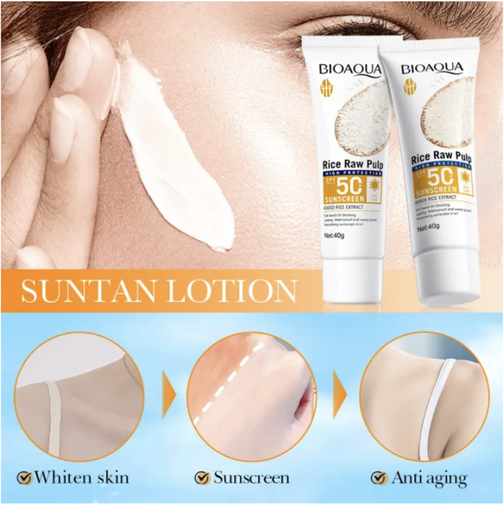 BIOAQUA%20Rice%20Raw%20Pulp%20Spf%2050+%20Sunscreen%2040gm%20For%20Face%20Body%20Neck%20Back%20Protector%20Solar%20Blocker%20Brightening%20Facial%20Sun%20Cream%20&%20Body%20Care%20-%20Image%203