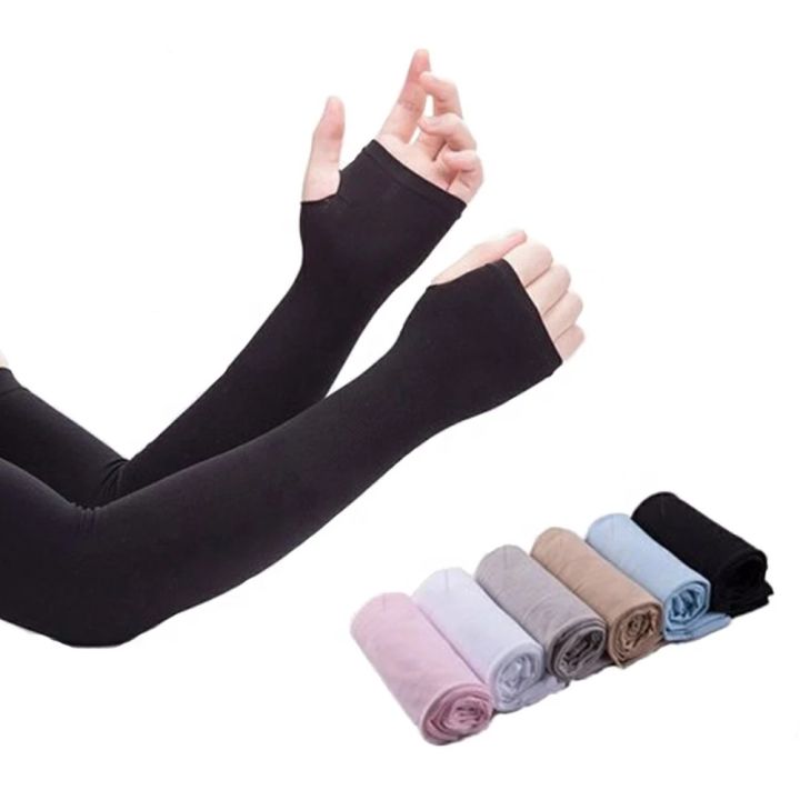 Fashion Arm Sleeves Summer Sun UV Protection Ice Cool Cycling Running Fishing Climbing Driving Arm Cover Warmers for Men Women
