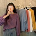 2023 New Autumn Korean Style Loose ins Preppy Style Lantern Sleeve Thin Long Sleeve T T-shirt Women's Student Shirt Fashion. 
