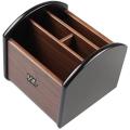 Rotating remote control holder, pen holder for desk,Wooden remote storage Organizer,TV remote control caddy@YCL872R Pen container.