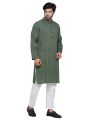 Exclusive olive colour panjabi For Men | Olive cotton semi long panjabi Men | low price panjabi collection for men new collection 2024. 