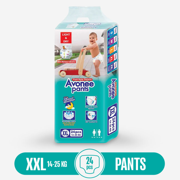 Avonee Disposable Baby Diaper Pant Style - XXL (14-25kg) - 24pcs