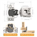 10 Pack 1-1/4 Inch 3D Overlay Soft Close Concealed Hinges Parts for Face Frame Door, Control Closing Speed,105° Open Angle.