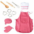 【Nice Day Toy Findings Store】Role Play Children Kitchen Cooking Baking Girls Cooker Play Hot New Children Kids Kitchen Bake Set Hat Apron. 