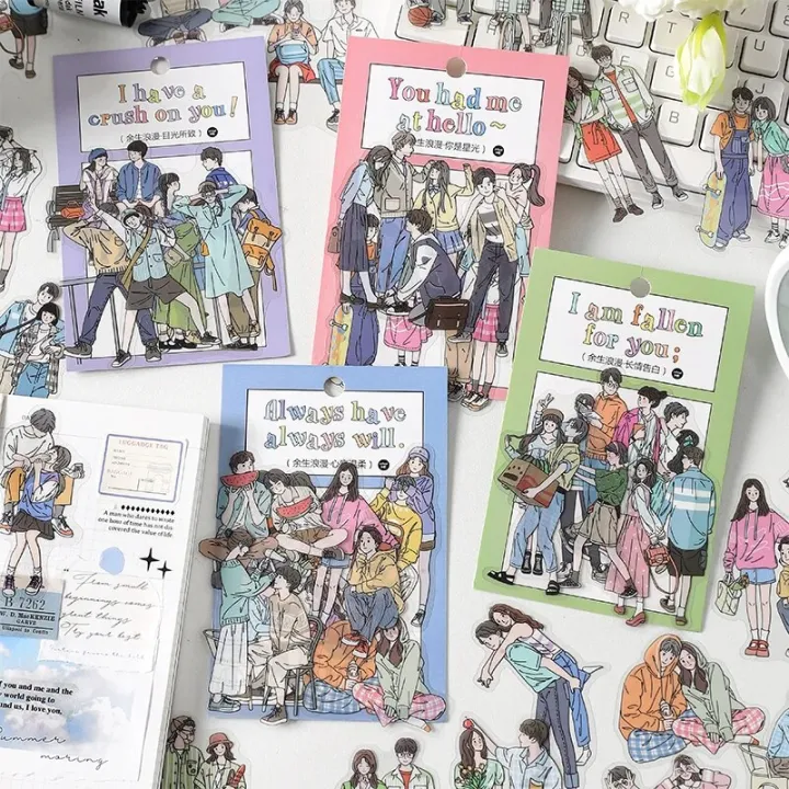 20pcs/lot%20Cute%20Couple%20Characters%20Stickers%20Pack%20Junk%20Journal%20Decorative%20Girls%20Boys%20Stickers%20Label%20Album%20Scrapbooking%20Korean%20Style%20-%20Image%202