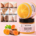Bikini area brightening, white, kojic acid, turmeric scrub, ice cream, chicken skin exfoliation, body scrub.