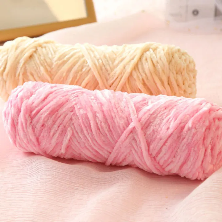 1Roll%20Chenille%20Velvet%20Yarn%20Baby%20Plush%20Yarns%20for%20Knitting%20Crochet%20Woven%20Sweater%20Cardigan%201%20Ply%20Hand%20Knitted%20Thick%20Threads%20-%20Image%202