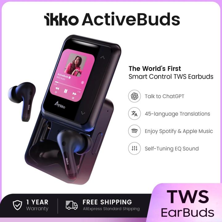 iKKO ActiveBuds Bluetooth Earphones Wireless Headphones World's First TWS Earbuds with Smart System Touchscreen In-Ear Headsets