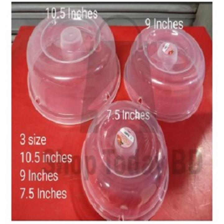 3 Pieces 3 Size MICROWAVE FOOD COVER / Plate Cover Splatter Guard Non Stick Plastic Clear Dish Lid