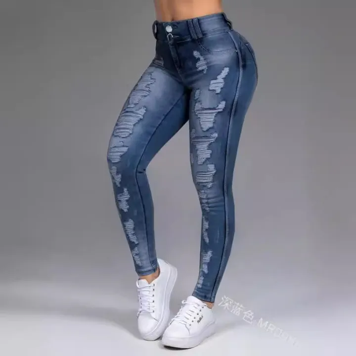 spot%20amazon%20wish%20eurasian%20ladies%20jeans%20ripped%20skinny%20stretch%20jeans%20pants%20women's%20pants%20-%20Image%202