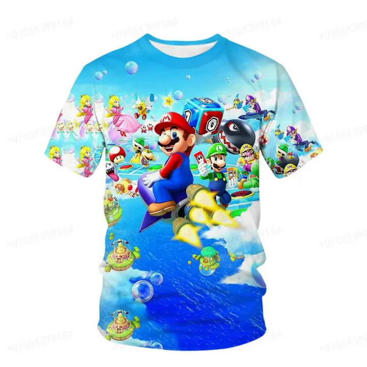 Super%20Mario%20Costume%20Boys'%20T-shirt%20Summer%20T-shirt%20Mario%20Brothers%20Fantasy%20Super%20Mario%20Boys'%20Cosplay%20T-shirt%20Fashion%20Sports%20Top%20-%20Image%202