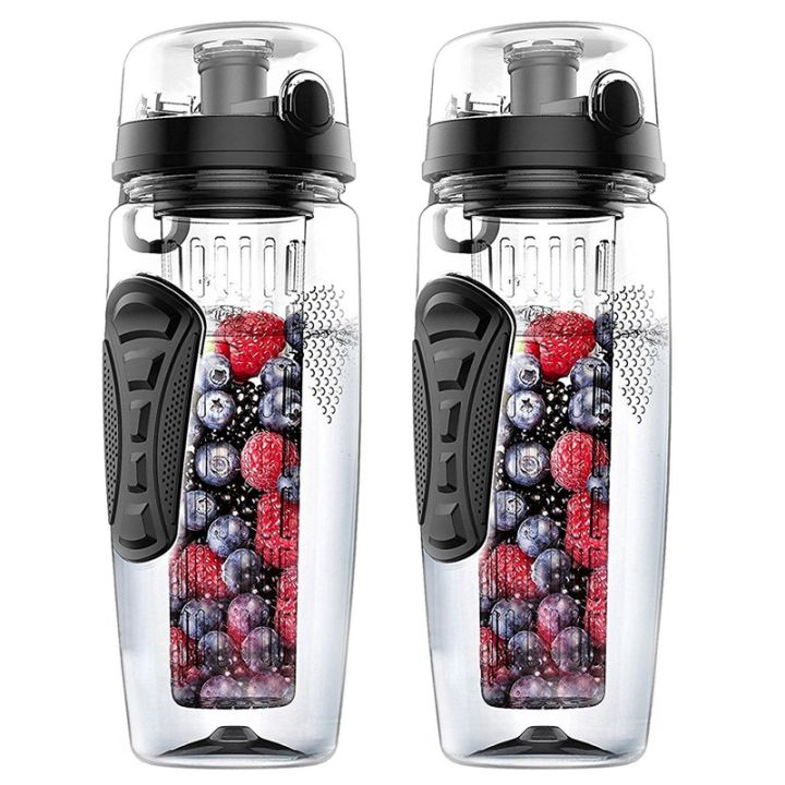 2X%201000Ml/32Oz%20Fruit%20Infusing%20Infuser%20Water%20Bottle%20Plastic%20Sports%20Detox%20Health%20Black%20-%20Image%204