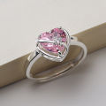 Full body 925 sterling silver ring female pink love ring 2022 early spring new gem girl heart J182j.