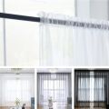 Easy To Install Transparent Window Gauze Solid Color Simple Partition Screen Curtain Modern Window Curtain Bedroom. 