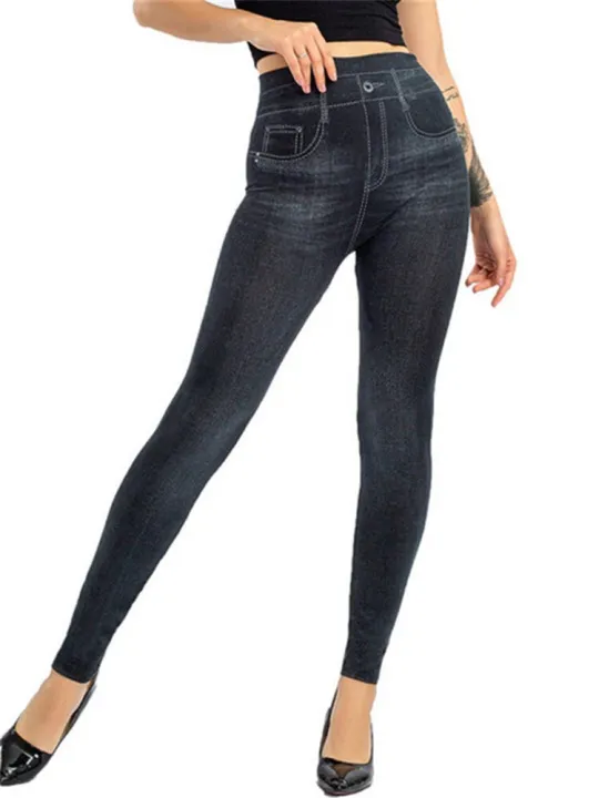 VISNXGI%20High%20Waist%20Leggings%20Women%20Gym%20Pants%20Hollow%20Out%20Workout%20Push%20Up%20Elastic%20Faux%20Denim%20Jeggings%20Fitness%20Side%20Lace%20Patchwork%20-%20Image%205