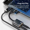 USB Sound Card Adapter with 3.5mm Headphone and Microphone Jack Braided Cable External USB Audio Adapter for Windows Mac Laptop.