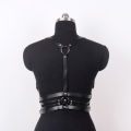 Goth PU Leather Harness Top Women Punk Belt Chest Corset Harness Garter Body Cage Gothic Suspender Festival Accessories. 