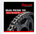 Chain Sprocket Set For Bajaj Pulsar 150cc Bajaj Motorcycle Market Product Long Lasting.. 