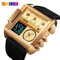 Skmei fashion men watch sports leather quartz waterproof digital watches for men 1391.