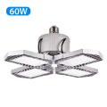 LED Garage Light Foldable Deformable Garage Ceiling Lamp with 4 Adjustable Panels 60W 6000LM for Warehouse Bar Basement. 